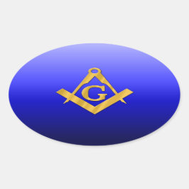 Mason Masonic mit Gradient Blue Ovaler Aufkleber