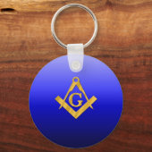 Mason Masonic mit Gradient Blue Schlüsselanhänger (Vorderseite)