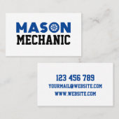 Mason Mechanic Business Card Visitenkarte (Vorne/Hinten)