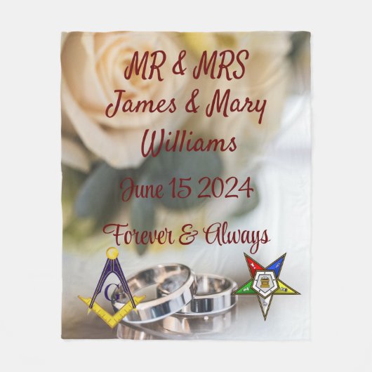 Mason/OES Wedding Fleecedecke (Vorderseite)