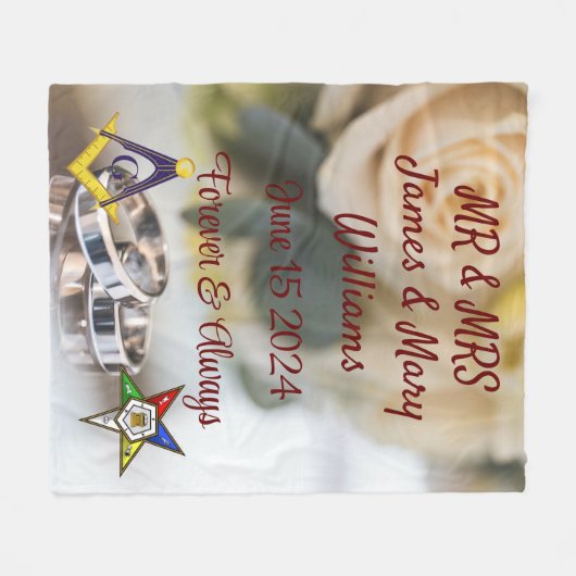 Mason/OES Wedding Fleecedecke (Vorderseite (Horizontal))
