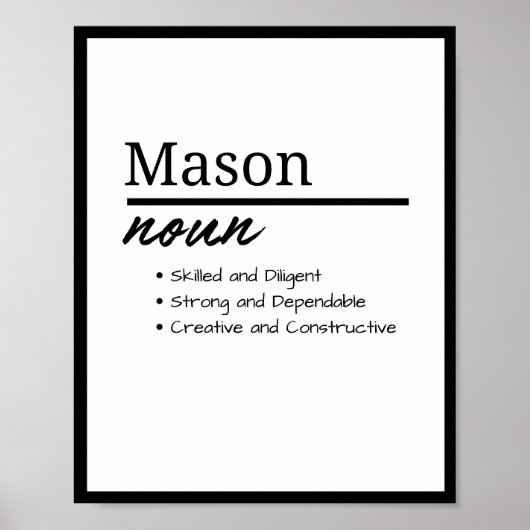 Mason, Personalisierte Bezeichnung für Junge Poster (Vorne)