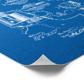 Mason Revolving Fire-Arm-Patent - Blueprint Poster (Ecke)