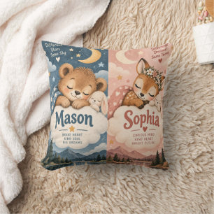 Mason Sophia Bär Hirsch Geschwister Kissen
