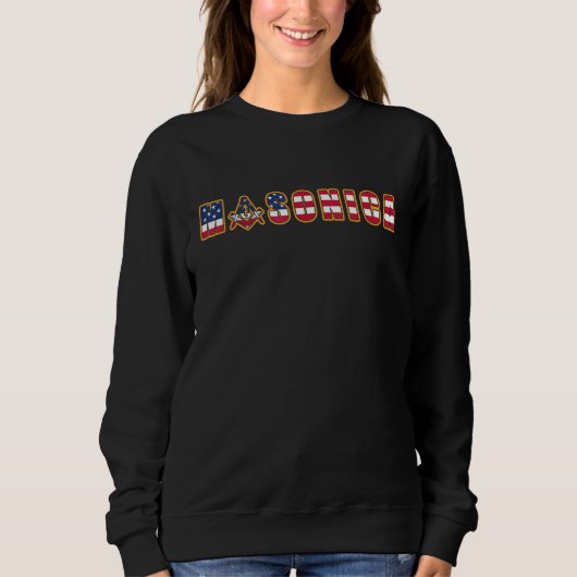 Mason Us Flag Square & Compass Masonica Independen Sweatshirt (Vorderseite)