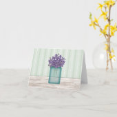 Masonglas mit Veilchen Notizkarte Karte (Gelbe Blume)