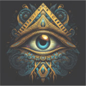Masonic All Seeing Eye Aufkleber (Vorderseite)
