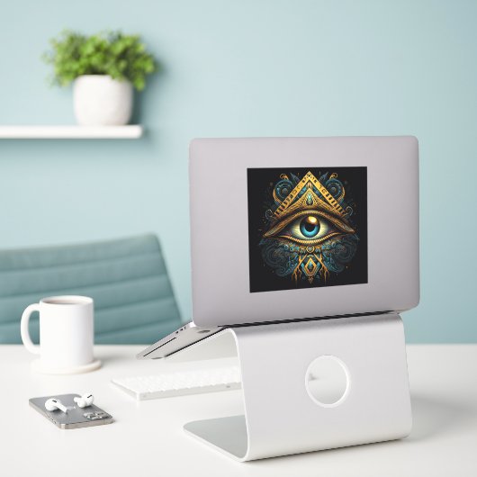 Masonic All Seeing Eye Aufkleber (Laptop auf Schreibtisch)