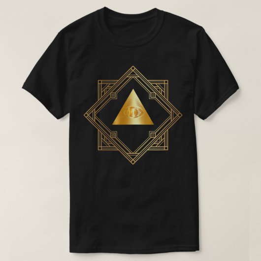 Masonic All Seeing Eye-Geschenk Freemason Golden P T-Shirt (Design vorne)