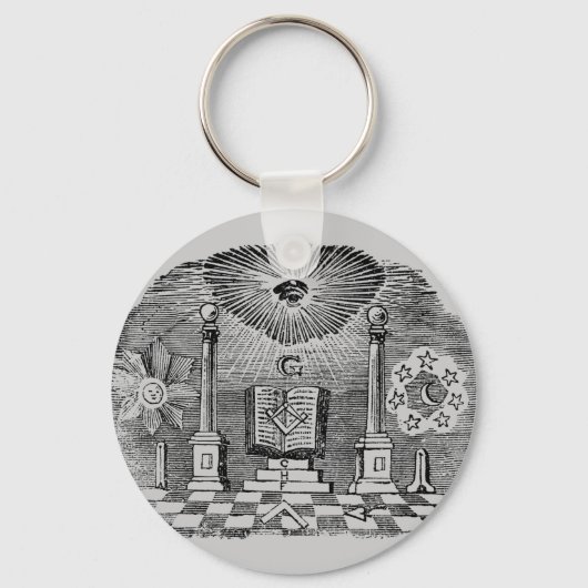 Masonic Blockcut Gravur aus dem 19. Jahrhundert Schlüsselanhänger (Vorderseite)
