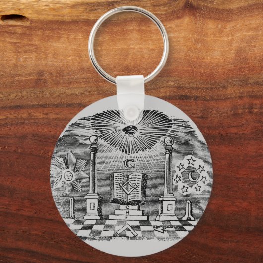 Masonic Blockcut Gravur aus dem 19. Jahrhundert Schlüsselanhänger (Vorderseite)