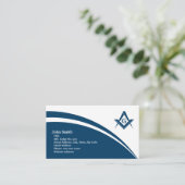 Masonic Blue Curve Business Card Visitenkarte (Stehend Vorderseite)