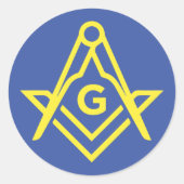 masonic blue runder aufkleber (Vorderseite)