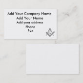 Masonic Card Visitenkarte (Vorne/Hinten)