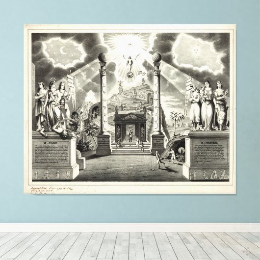 Masonic Chart (1846) Leinwanddruck (Insitu (Holzboden))