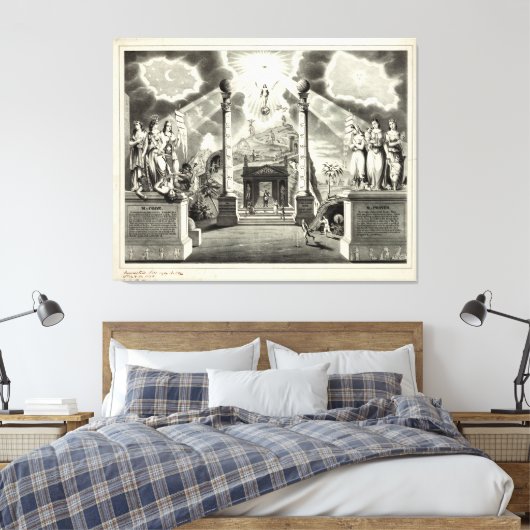 Masonic Chart (1846) Leinwanddruck (Insitu (Schlafzimmer))