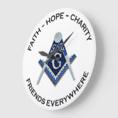 Masonic Clock Blue Große Wanduhr (Winkel)