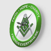 Masonic Clock Green Große Wanduhr (Winkel)