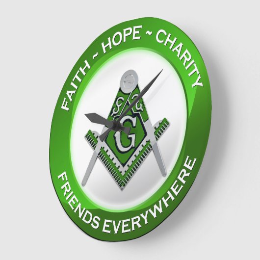 Masonic Clock Green Große Wanduhr (Winkel)