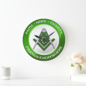 Masonic Clock Green Große Wanduhr (Zuhause)