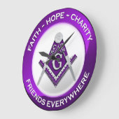 Masonic Clock Purple Große Wanduhr (Winkel)