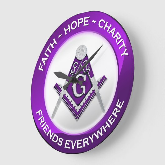 Masonic Clock Purple Große Wanduhr (Winkel)