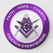 Masonic Clock Purple Große Wanduhr (Vorderseite)