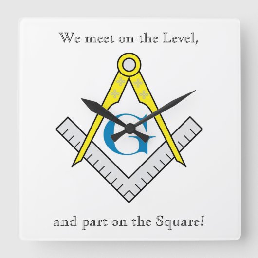 Masonic Clock Quadratische Wanduhr (Vorderseite)