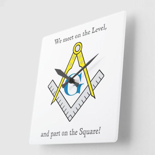 Masonic Clock Quadratische Wanduhr (Winkel)