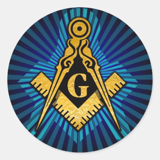 Masonic Compass und Square Runder Aufkleber (Vorderseite)