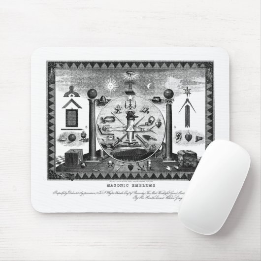 Masonic Emblems Chart aus dem Jahr 1874 Mousepad (Mit Mouse)