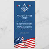 Masonic Flag Ceremony Card, American Freemason Programm (Rückseite)