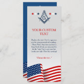 Masonic Flag Ceremony Card, American Freemason Programm (Vorne/Hinten)