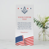 Masonic Flag Ceremony Card, American Freemason Programm (Stehend Vorderseite)