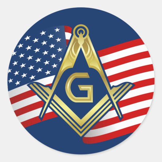 Masonic Flag Stickers | Freemason Square & Compass (Vorderseite)