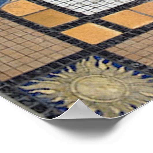 Masonic Floor Tiled Mosaik Poster (Ecke)