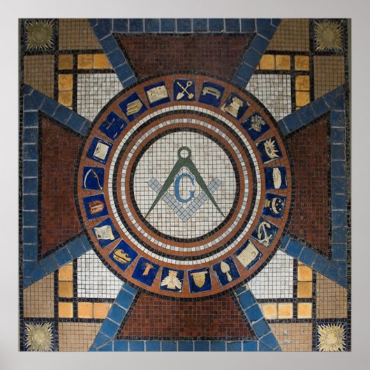 Masonic Floor Tiled Mosaik Poster (Vorne)