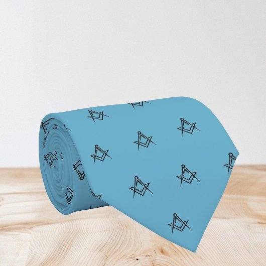 Masonic Freemason Blue Pattern Krawatte