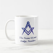 Masonic Freemason Compass Blue Kaffeetasse (Links)