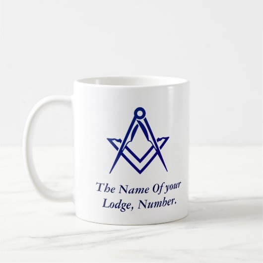 Masonic Freemason Compass Blue Kaffeetasse (Links)