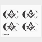 Masonic, Freemason, Masons Ovaler Aufkleber (Blatt)