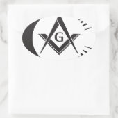 Masonic, Freemason, Masons Ovaler Aufkleber (Tasche)