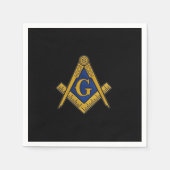 Masonic Freemasons Mauerwerk Oes Square und Compas Serviette (Vorderseite)