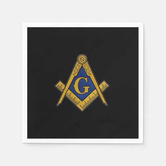 Masonic Freemasons Mauerwerk Oes Square und Compas Serviette (Vorderseite)