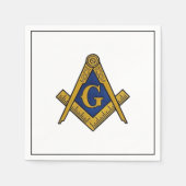 Masonic Freemasons Mauerwerk Oes Square und Compas Serviette (Vorderseite)