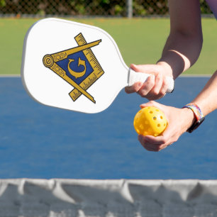 Masonic Freemasons Mauerwerk Platz und Kompass Pickleball Schläger