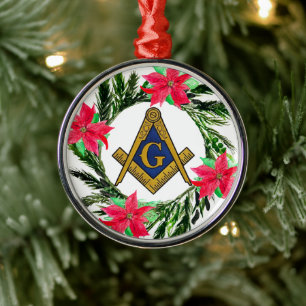 Masonic Freimaurer Maurerkranz Weihnachtsstern  Ornament Aus Metall