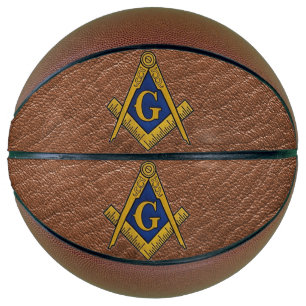 Masonic Freimaurer Winkel und Kompass Leder Basketball