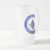 Masonic Frosted Mug Mattglas Bierglas (VorderseiteRechts)