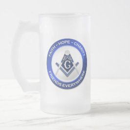 Masonic Frosted Mug Mattglas Bierglas